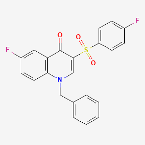 molecular formula C22H15F2NO3S B2760020 1-苄基-6-氟-3-(4-氟苯基磺酰)-1,4-二氢喹啉-4-酮 CAS No. 866809-91-8