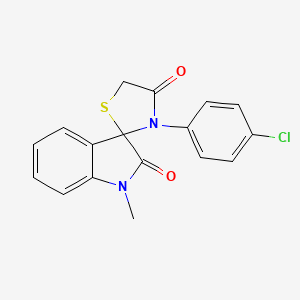 molecular formula C17H13ClN2O2S B2760027 3'-(4-chlorophenyl)-1-methyl-4'H-spiro[indole-3,2'-[1,3]thiazolidine]-2,4'(1H)-dione CAS No. 158361-99-0