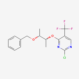 molecular formula C16H16ClF3N2O2 B2760031 4-[(1R,2R)-2-benzyloxy-1-methyl-propoxy]-2-chloro-5-(trifluoromethyl)pyrimidine CAS No. 1223498-50-7