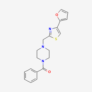 molecular formula C19H19N3O2S B2760033 (4-((4-(Furan-2-yl)thiazol-2-yl)methyl)piperazin-1-yl)(phenyl)methanone CAS No. 1170560-75-4