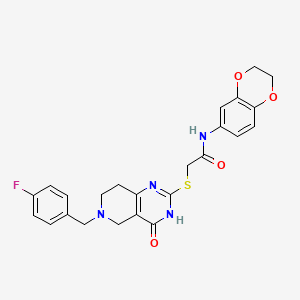 N-(2,3-dihydro-1,4-benzodioxin-6-yl)-2-{[6-(4-fluorobenzyl)-4-oxo-3,4,5,6,7,8-hexahydropyrido[4,3-d]pyrimidin-2-yl]sulfanyl}acetamide