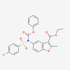 Ethyl 5-[(4-chlorophenyl)sulfonyl-phenoxycarbonylamino]-2-methyl-1-benzofuran-3-carboxylate