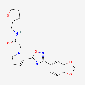 2-{2-[3-(1,3-benzodioxol-5-yl)-1,2,4-oxadiazol-5-yl]-1H-pyrrol-1-yl}-N-(tetrahydrofuran-2-ylmethyl)acetamide