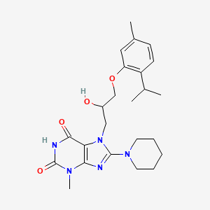 7-(2-hydroxy-3-(2-isopropyl-5-methylphenoxy)propyl)-3-methyl-8-(piperidin-1-yl)-1H-purine-2,6(3H,7H)-dione