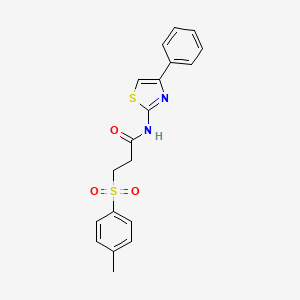 molecular formula C19H18N2O3S2 B2760064 N-(4-phenylthiazol-2-yl)-3-tosylpropanamide CAS No. 895473-87-7