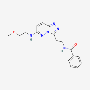 B2760076 N-(2-(6-((2-methoxyethyl)amino)-[1,2,4]triazolo[4,3-b]pyridazin-3-yl)ethyl)benzamide CAS No. 894005-38-0