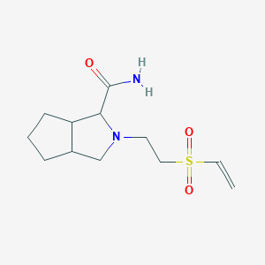 B2760077 2-(2-Ethenylsulfonylethyl)-3,3a,4,5,6,6a-hexahydro-1H-cyclopenta[c]pyrrole-3-carboxamide CAS No. 2305270-85-1
