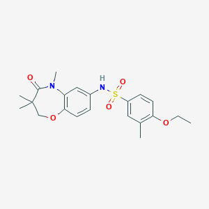 molecular formula C21H26N2O5S B2760085 4-乙氧基-3-甲基-N-(3,3,5-三甲基-4-氧代-2,3,4,5-四氢苯并[b][1,4]噁唑-7-基)苯磺酰胺 CAS No. 922076-62-8