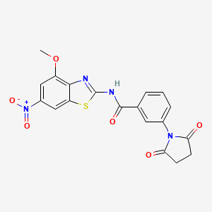 B2760090 3-(2,5-dioxopyrrolidin-1-yl)-N-(4-methoxy-6-nitro-1,3-benzothiazol-2-yl)benzamide CAS No. 361479-47-2