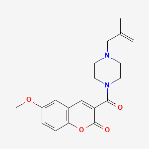 molecular formula C19H22N2O4 B2760094 6-methoxy-3-(4-(2-methylallyl)piperazine-1-carbonyl)-2H-chromen-2-one CAS No. 915868-21-2