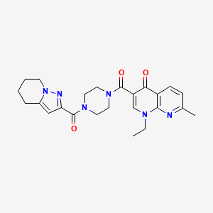 1-ethyl-7-methyl-3-(4-(4,5,6,7-tetrahydropyrazolo[1,5-a]pyridine-2-carbonyl)piperazine-1-carbonyl)-1,8-naphthyridin-4(1H)-one
