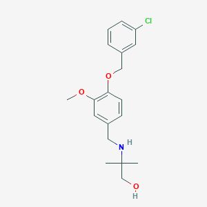 molecular formula C19H24ClNO3 B276010 2-({4-[(3-Chlorobenzyl)oxy]-3-methoxybenzyl}amino)-2-methyl-1-propanol 
