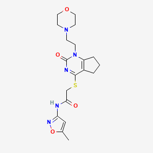 N-(5-methylisoxazol-3-yl)-2-((1-(2-morpholinoethyl)-2-oxo-2,5,6,7-tetrahydro-1H-cyclopenta[d]pyrimidin-4-yl)thio)acetamide
