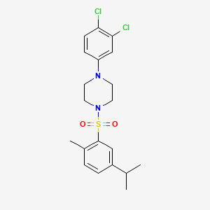 molecular formula C20H24Cl2N2O2S B2760124 1-(3,4-二氯苯基)-4-((5-异丙基-2-甲基苯基)磺酰基哌嗪 CAS No. 865591-29-3