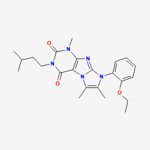 molecular formula C23H29N5O3 B2760125 乙酸-6-(2-乙氧苯基)-4,7,8-三甲基-2-(3-甲基丁基)嘧啶并[7,8-a]咪唑-1,3-二酮 CAS No. 899727-18-5