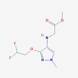 molecular formula C9H13F2N3O3 B2760127 Methyl 2-[[3-(2,2-difluoroethoxy)-1-methylpyrazol-4-yl]amino]acetate CAS No. 2247206-49-9