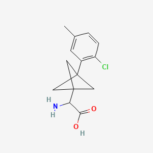 molecular formula C14H16ClNO2 B2760128 2-Amino-2-[3-(2-chloro-5-methylphenyl)-1-bicyclo[1.1.1]pentanyl]acetic acid CAS No. 2287265-57-8