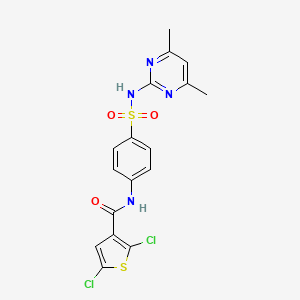 2,5-dichloro-N-(4-(N-(4,6-dimethylpyrimidin-2-yl)sulfamoyl)phenyl)thiophene-3-carboxamide