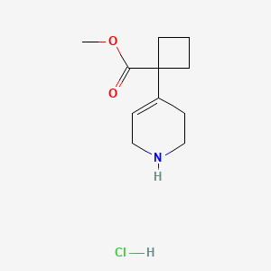 molecular formula C11H18ClNO2 B2760138 甲基-1-(1,2,3,6-四氢吡啶-4-基)环丁烷-1-羧酸酯;盐酸盐 CAS No. 2247104-01-2