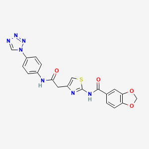 molecular formula C20H15N7O4S B2760141 N-(4-(2-((4-(1H-四唑-1-基)苯基)氨基)-2-氧代乙基)噻唑-2-基)苯并[1,3]二氧杂环戊-5-羧酰胺 CAS No. 1203286-29-6