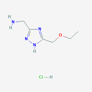 molecular formula C6H13ClN4O B2760143 [5-(Ethoxymethyl)-1H-1,2,4-triazol-3-yl]methanamine;hydrochloride CAS No. 2580201-62-1