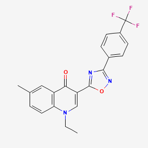 1-ethyl-6-methyl-3-(3-(4-(trifluoromethyl)phenyl)-1,2,4-oxadiazol-5-yl)quinolin-4(1H)-one