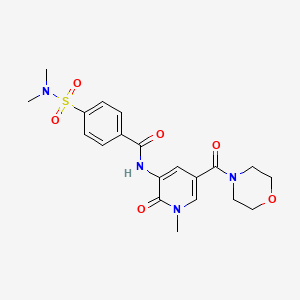 molecular formula C20H24N4O6S B2760150 4-(N,N-dimethylsulfamoyl)-N-(1-methyl-5-(morpholine-4-carbonyl)-2-oxo-1,2-dihydropyridin-3-yl)benzamide CAS No. 1207037-65-7