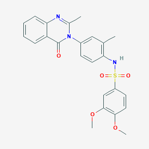 molecular formula C24H23N3O5S B2760152 3,4-dimethoxy-N-(2-methyl-4-(2-methyl-4-oxoquinazolin-3(4H)-yl)phenyl)benzenesulfonamide CAS No. 898420-85-4