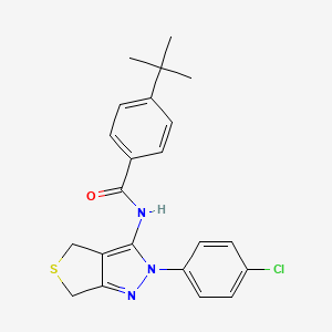 molecular formula C22H22ClN3OS B2760156 4-(tert-butyl)-N-(2-(4-chlorophenyl)-4,6-dihydro-2H-thieno[3,4-c]pyrazol-3-yl)benzamide CAS No. 392254-28-3