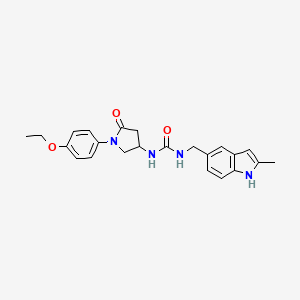 molecular formula C23H26N4O3 B2760157 1-(1-(4-乙氧苯基)-5-氧代吡咯烷-3-基)-3-((2-甲基-1H-吲哚-5-基)甲基)脲 CAS No. 894019-75-1