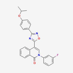 molecular formula C26H20FN3O3 B2760160 2-(3-fluorophenyl)-4-(3-(4-isopropoxyphenyl)-1,2,4-oxadiazol-5-yl)isoquinolin-1(2H)-one CAS No. 1326821-75-3