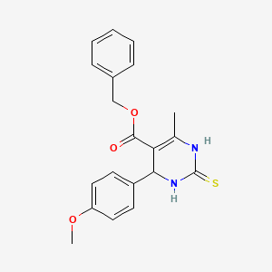molecular formula C20H20N2O3S B2760162 benzyl 4-(4-methoxyphenyl)-6-methyl-2-sulfanylidene-3,4-dihydro-1H-pyrimidine-5-carboxylate CAS No. 452066-30-7
