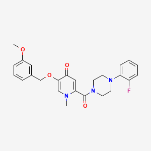 molecular formula C25H26FN3O4 B2760163 2-(4-(2-fluorophenyl)piperazine-1-carbonyl)-5-((3-methoxybenzyl)oxy)-1-methylpyridin-4(1H)-one CAS No. 1021211-75-5