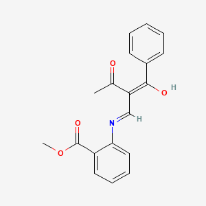 molecular formula C19H17NO4 B2760165 (Z)-甲酸甲酯 2-((2-苯甲酰-3-氧代丁-1-烯-1-基)氨基)苯甲酸酯 CAS No. 1321697-08-8