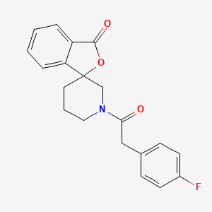 molecular formula C20H18FNO3 B2760167 1'-[2-(4-Fluorophenyl)acetyl]spiro[2-benzofuran-3,3'-piperidine]-1-one CAS No. 1797022-76-4