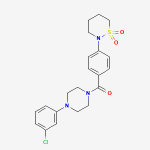 (4-(3-Chlorophenyl)piperazin-1-yl)(4-(1,1-dioxido-1,2-thiazinan-2-yl)phenyl)methanone