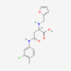 molecular formula C16H17ClN2O4 B2760181 4-((3-Chloro-4-methylphenyl)amino)-2-((furan-2-ylmethyl)amino)-4-oxobutanoic acid CAS No. 1046800-69-4