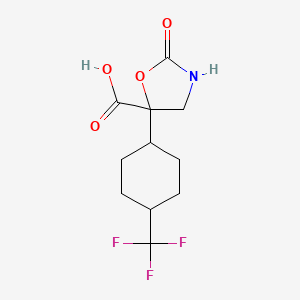 molecular formula C11H14F3NO4 B2760184 2-Oxo-5-[4-(trifluoromethyl)cyclohexyl]-1,3-oxazolidine-5-carboxylic acid CAS No. 2248375-31-5