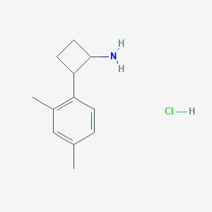 molecular formula C12H18ClN B2760197 2-(2,4-Dimethylphenyl)cyclobutan-1-amine hydrochloride CAS No. 1955541-11-3
