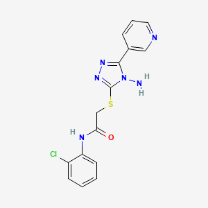 molecular formula C15H13ClN6OS B2760201 2-{[4-amino-5-(pyridin-3-yl)-4H-1,2,4-triazol-3-yl]sulfanyl}-N-(2-chlorophenyl)acetamide CAS No. 901147-90-8