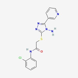 molecular formula C15H13ClN6OS B2760201 2-{[4-氨基-5-(吡啶-3-基)-4H-1,2,4-三唑-3-基]硫代}-N-(2-氯苯基)乙酰胺 CAS No. 901147-90-8