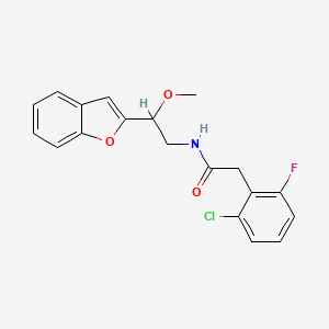 molecular formula C19H17ClFNO3 B2760203 N-[2-(1-benzofuran-2-yl)-2-methoxyethyl]-2-(2-chloro-6-fluorophenyl)acetamide CAS No. 2034608-90-5