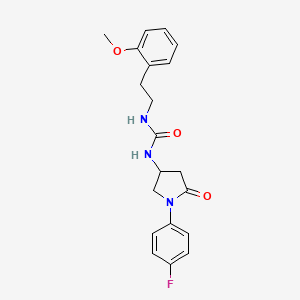 molecular formula C20H22FN3O3 B2760204 1-(1-(4-Fluorophenyl)-5-oxopyrrolidin-3-yl)-3-(2-methoxyphenethyl)urea CAS No. 894013-69-5