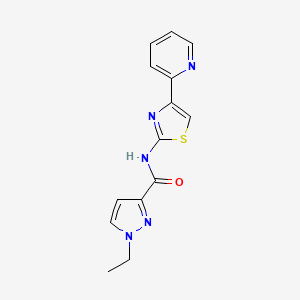 molecular formula C14H13N5OS B2760207 1-ethyl-N-(4-(pyridin-2-yl)thiazol-2-yl)-1H-pyrazole-3-carboxamide CAS No. 1170110-22-1