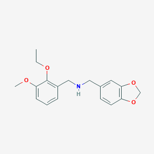 molecular formula C18H21NO4 B276021 N-(1,3-benzodioxol-5-ylmethyl)(2-ethoxy-3-methoxyphenyl)methanamine 