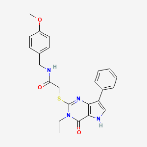 2-[(3-ethyl-4-oxo-7-phenyl-4,5-dihydro-3H-pyrrolo[3,2-d]pyrimidin-2-yl)sulfanyl]-N-(4-methoxybenzyl)acetamide