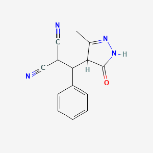 ((3-Methyl-5-oxo(2-pyrazolin-4-YL))phenylmethyl)methane-1,1-dicarbonitrile