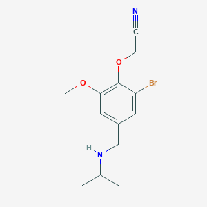 molecular formula C13H17BrN2O2 B276023 {2-Bromo-4-[(isopropylamino)methyl]-6-methoxyphenoxy}acetonitrile 