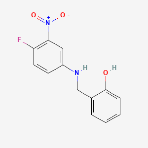 molecular formula C13H11FN2O3 B2760230 2-{[(4-Fluoro-3-nitrophenyl)amino]methyl}phenol CAS No. 329779-30-8