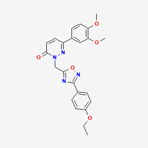 molecular formula C23H22N4O5 B2760244 6-(3,4-dimethoxyphenyl)-2-((3-(4-ethoxyphenyl)-1,2,4-oxadiazol-5-yl)methyl)pyridazin-3(2H)-one CAS No. 1251607-38-1